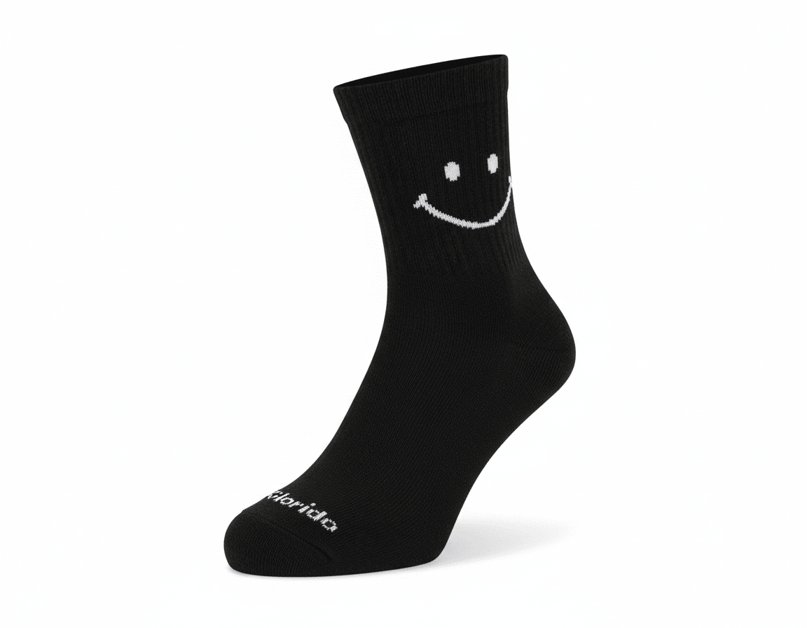 Meia Cano Alto Sorriso Preto -1 par