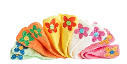 Meias Flores Infantil - 5 pares