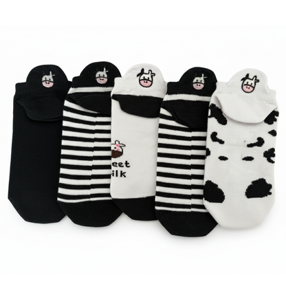 Meias Vaquinha Bordadas- 5 pares