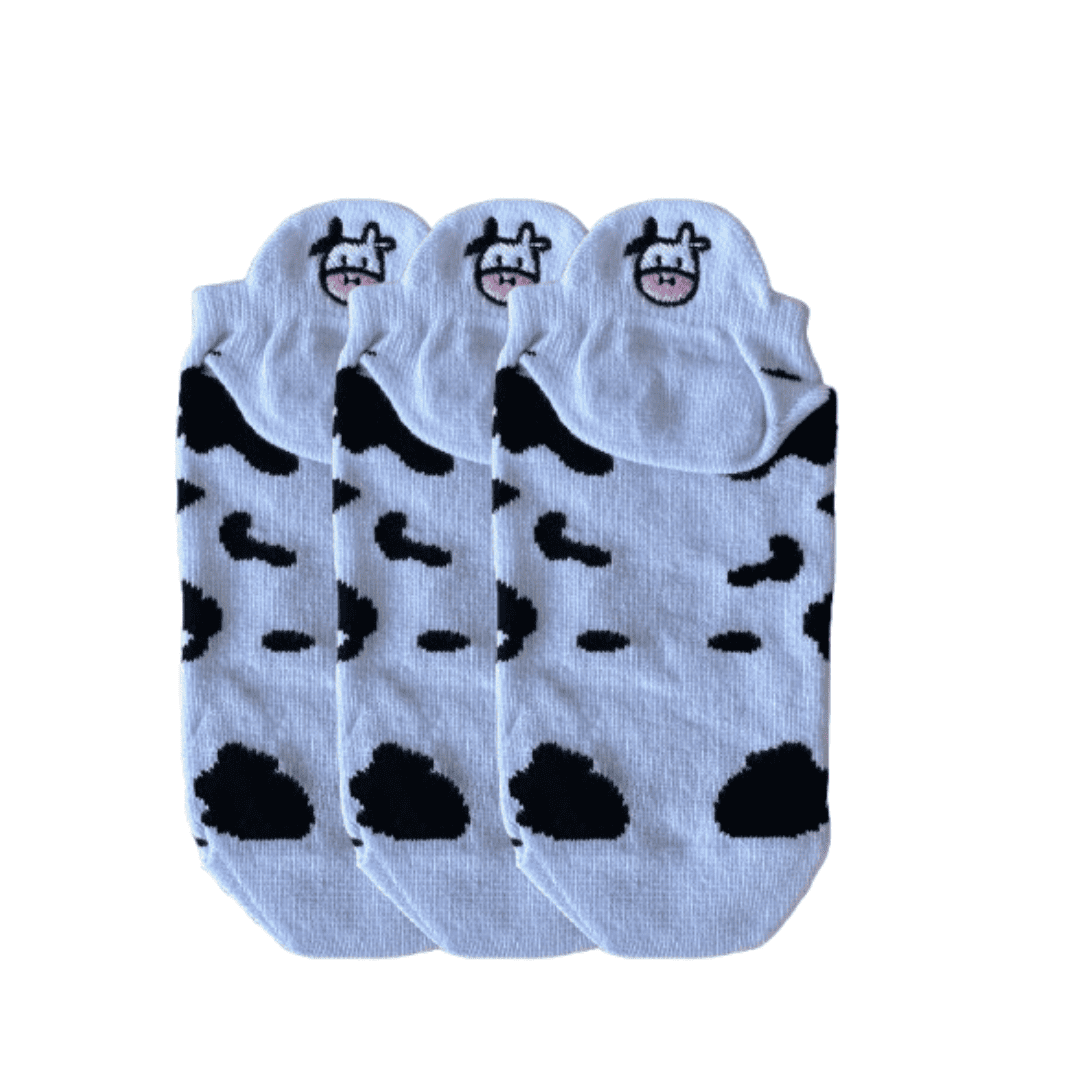 Meias Vaquinha Bordadas - 3 pares