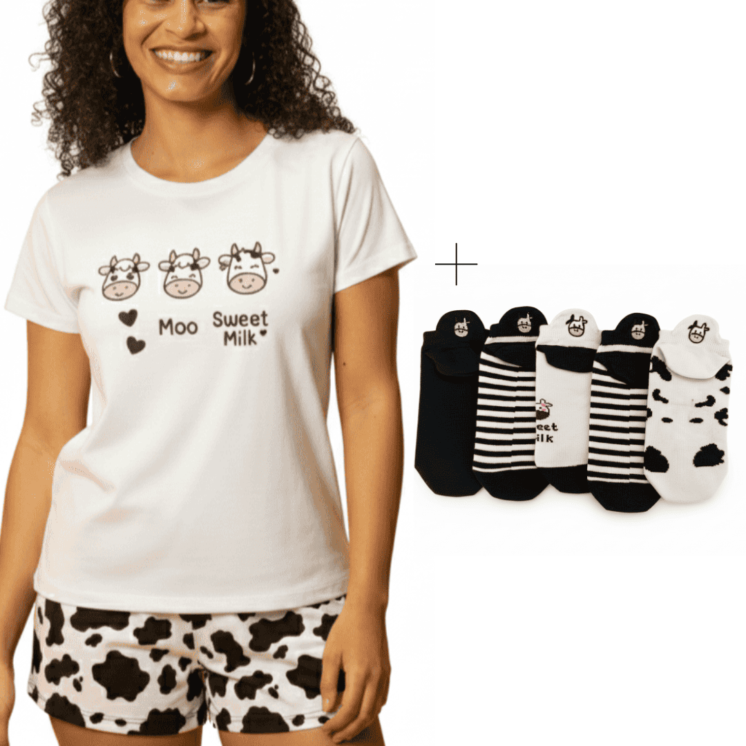 Pijamas Vaquinha + Ecobag Grátis