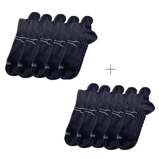 Meias Textura Preto - 10 pares