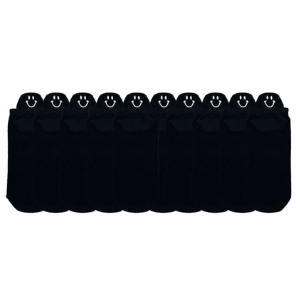 Meias Sorrisos Cores Únicas Bordadas - 10 pares