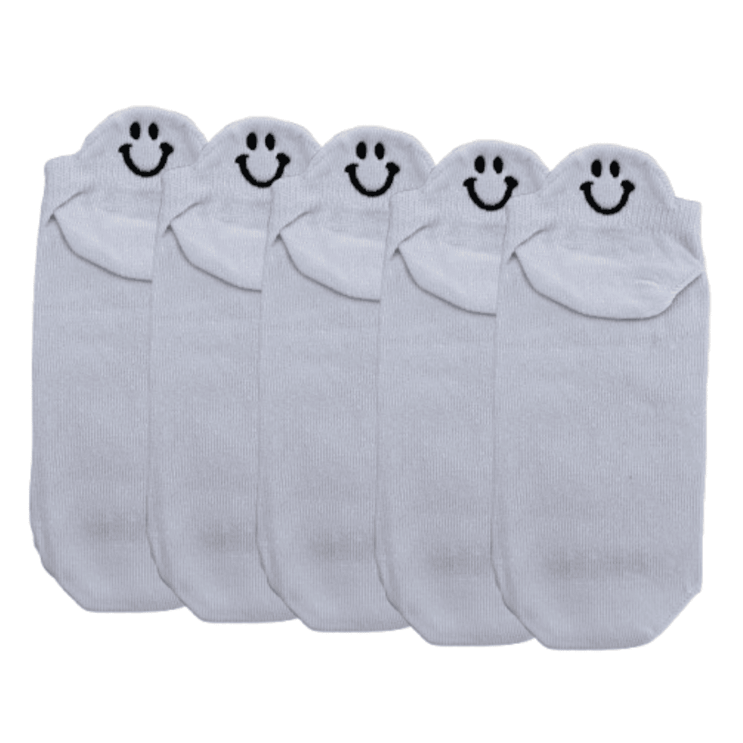 Meias Sorrisos Bordadas - 5 pares