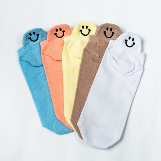 Meias Sorrisos Bordadas - 5 pares