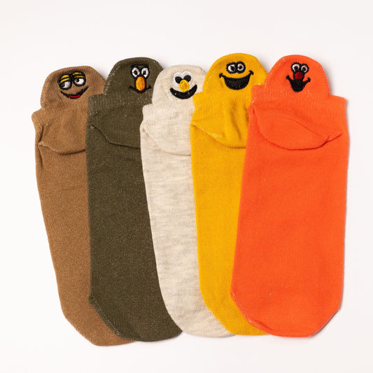 Meias Divertidas Bordadas  - 5 pares