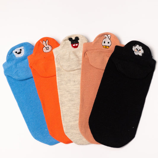 Meias Animais Fofos Bordadas- 5 pares
