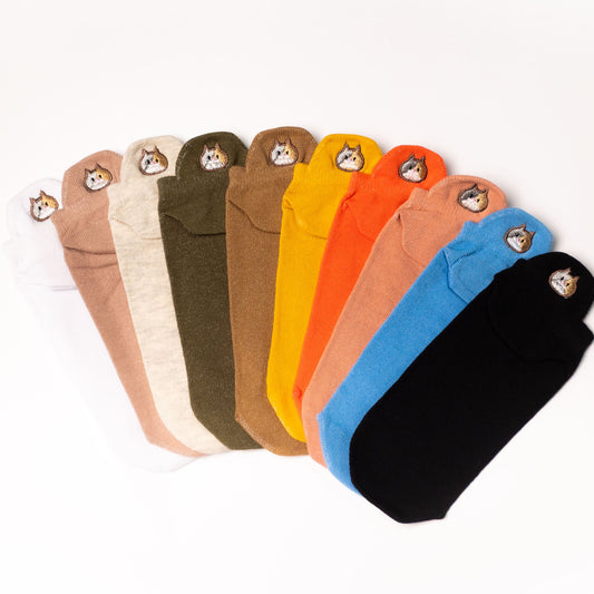 Meias Divertidas Gato Bordadas- 10 pares