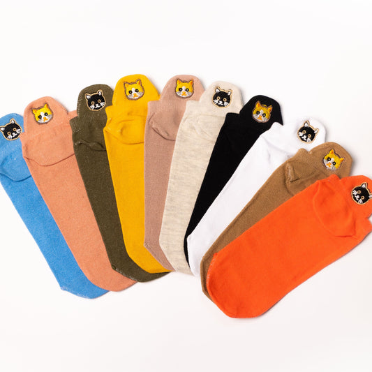 Meias Gatinhos Bordadas - 10 pares