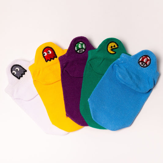 Meias Games Infantil Bordadas- 5 pares