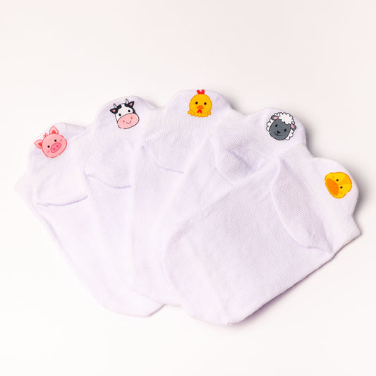 Meias Fazendinha Infantil Desenhadas - 5 pares