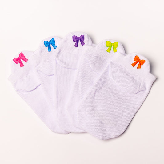 Meias Laço Infantil Desenhadas - 5 pares