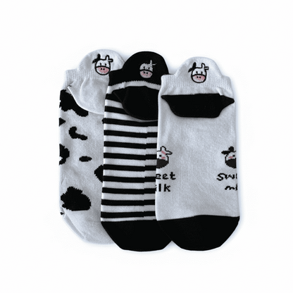 Meias Vaquinha Bordadas - 3 pares