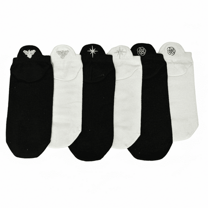 Meias Casual Luxury Bordadas- 6 pares