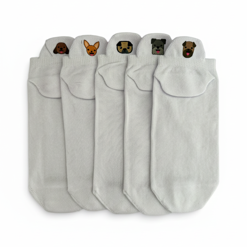 Meias Cachorros Desenhadas- 5 pares