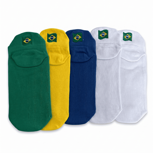 Meias do Brasil Bordadas Edição Limitada - 5 pares