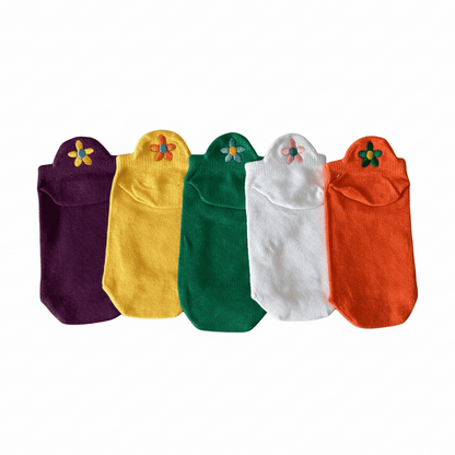 Meias Flores Infantil - 5 pares