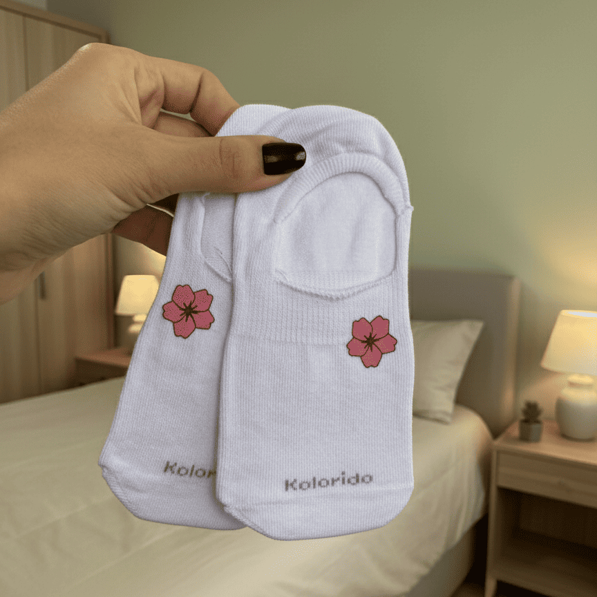 Meia Casual Invisível Branca - 5 pares