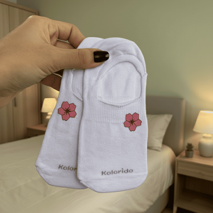 Meia Casual Invisível Branca - 5 pares