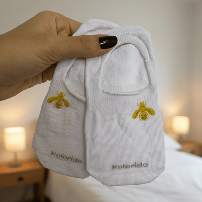 Meia Casual Invisível Branca - 5 pares