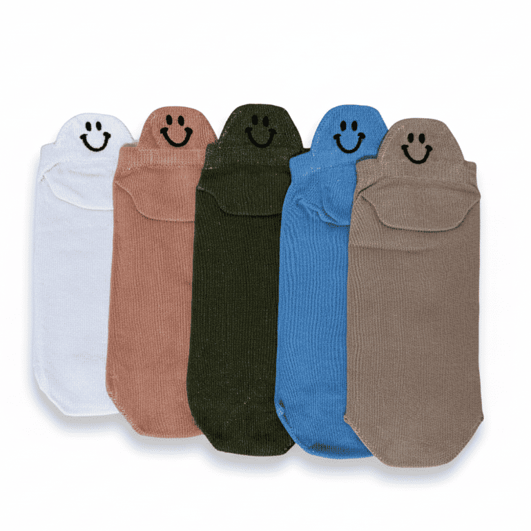 Meias Sorrisos Bordadas - 5 pares