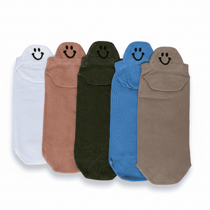 Meias Sorrisos Bordadas - 5 pares