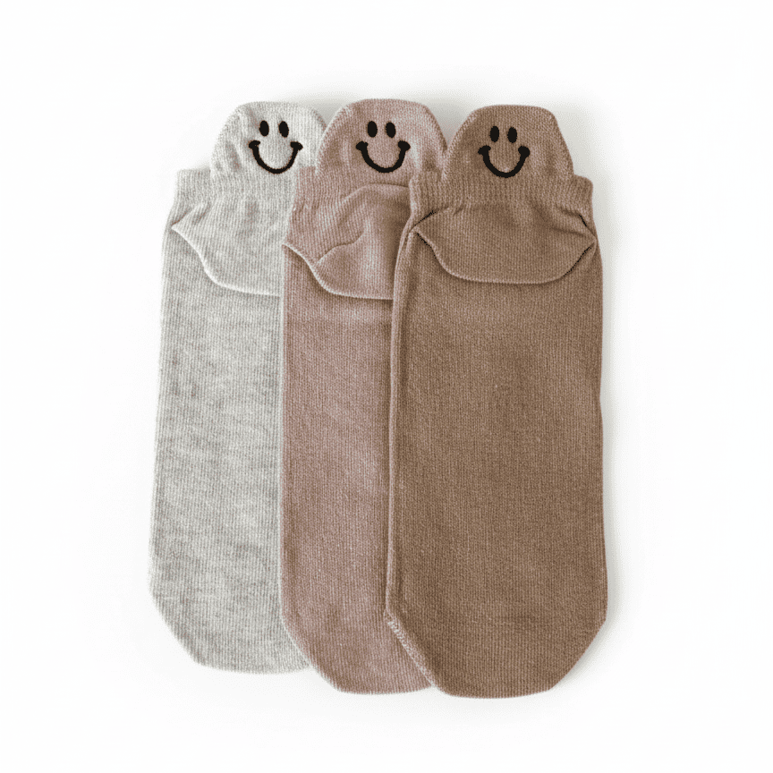 Meias Sorrisos Bordadas - 3 pares