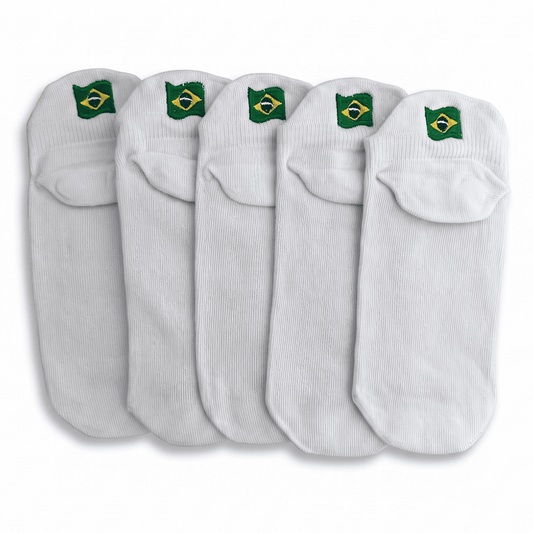 Meias do Brasil Bordadas Edição Limitada - 5 pares