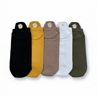 Meias Girassol Bordadas - 5 pares