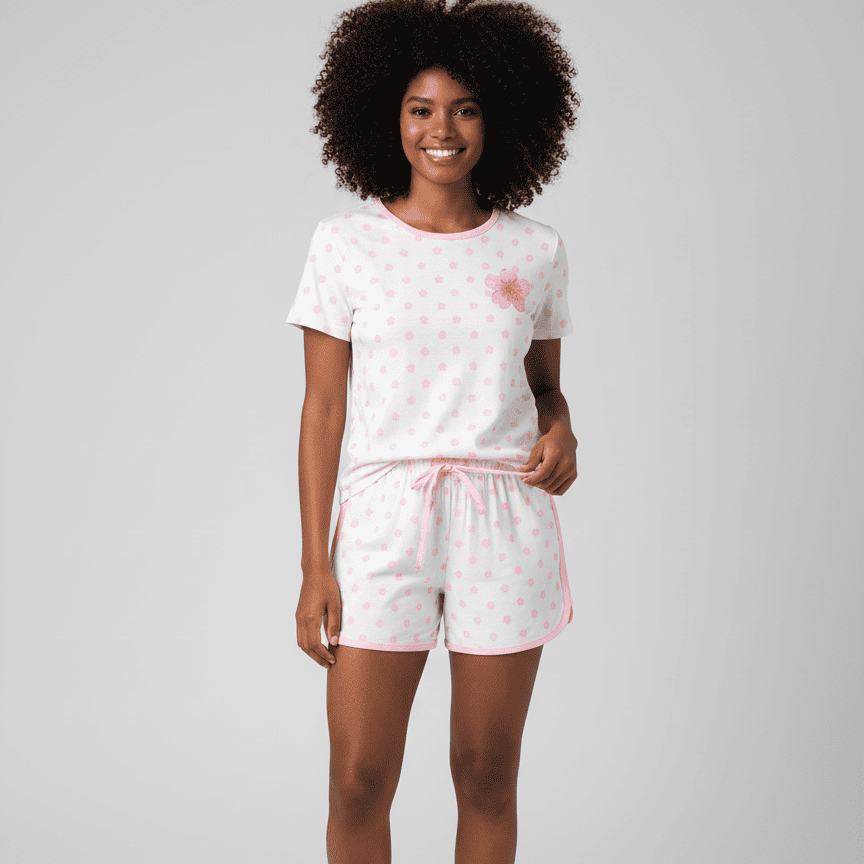 Pijamas Flor Rosa + Ecobag Grátis