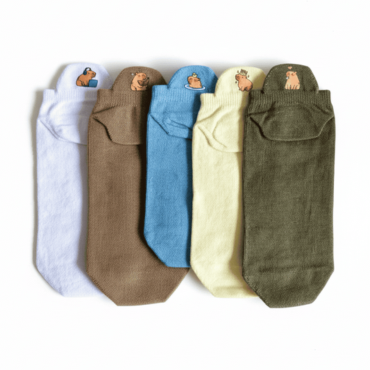 Meias Capivara Desenhadas - 5 pares