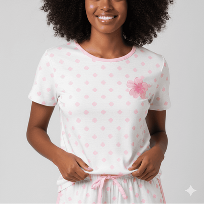 Pijamas Flor Rosa + Ecobag Grátis