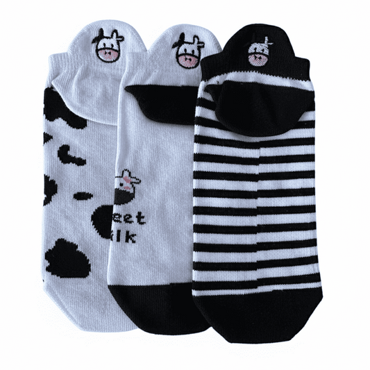 Meias Vaquinha Bordadas - 3 pares
