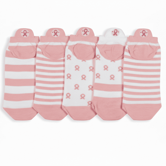 Meias Outubro Rosa - 5 pares- Edição Limitada