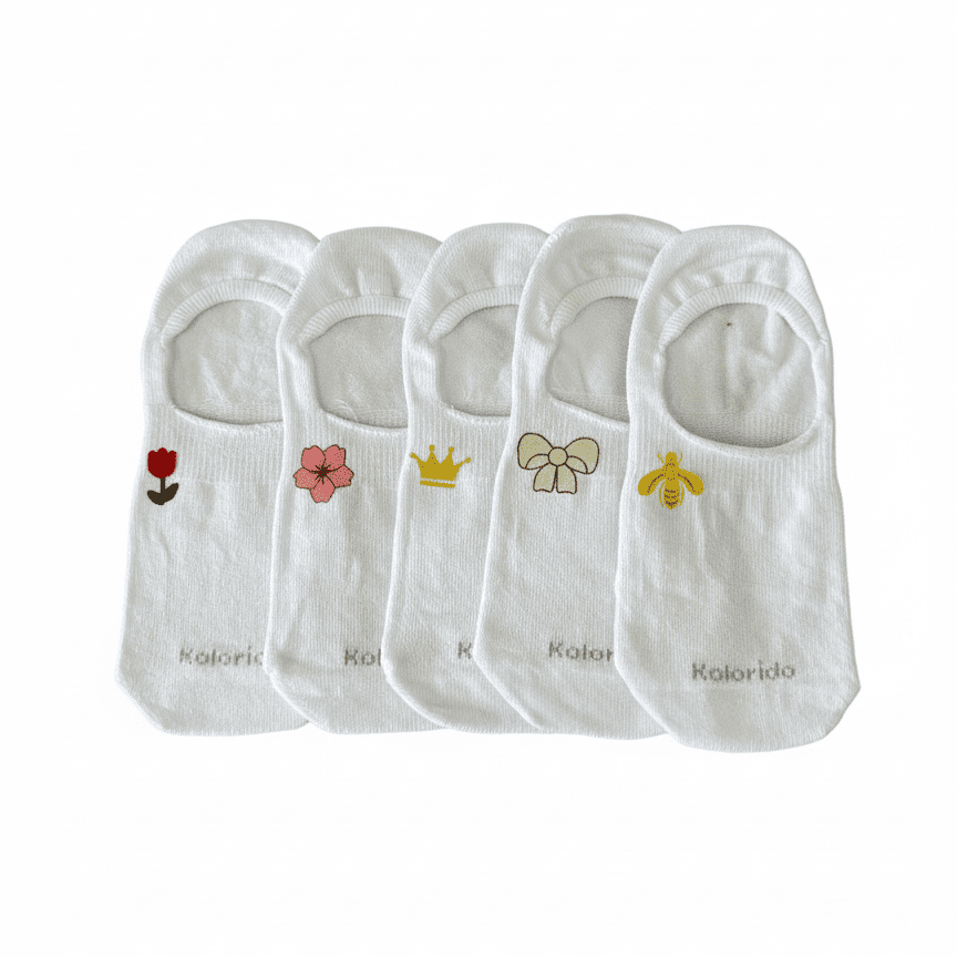 Meia Casual Invisível Branca - 5 pares