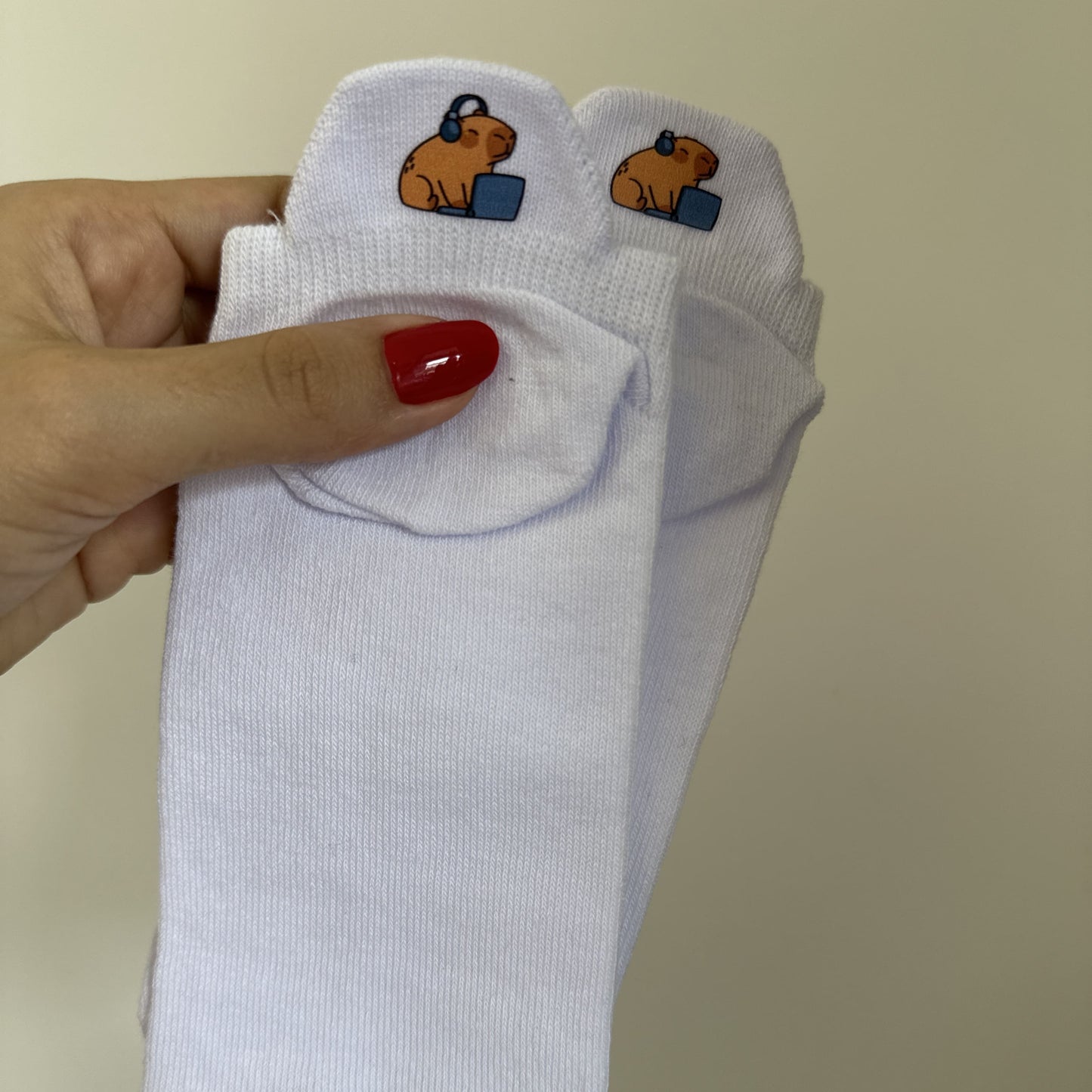 Meias Capivara Desenhadas - 5 pares