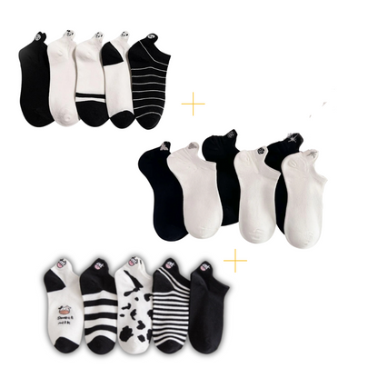 Combo Preto e Branco - 15 pares