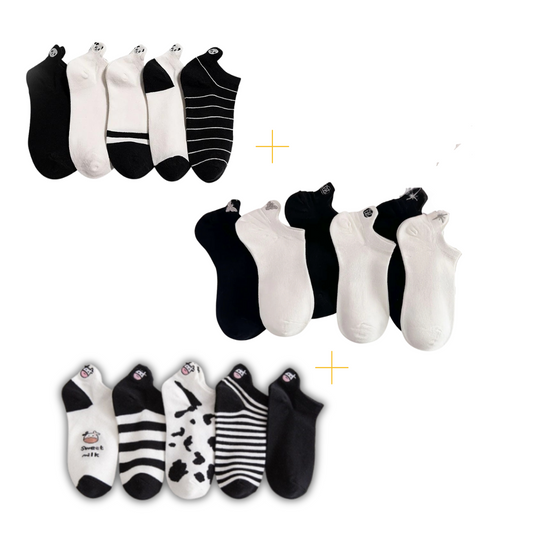 Combo Preto e Branco - 15 pares