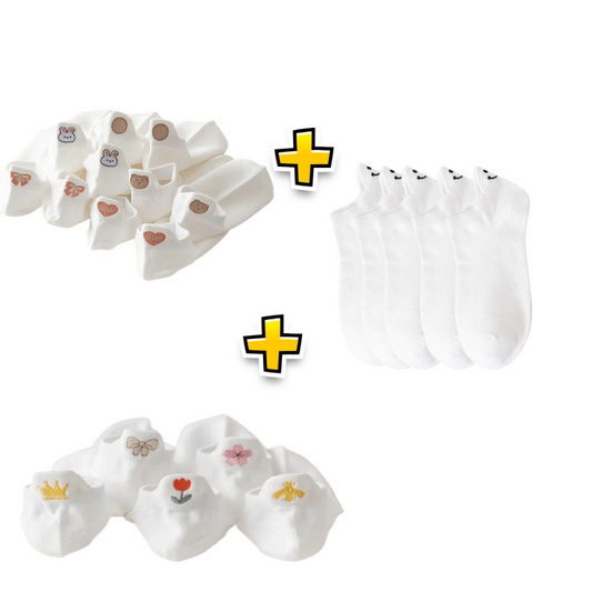 Combo Flores Branco - 15 pares