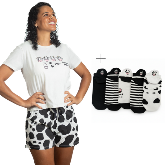 Pijamas Vaquinha + Ecobag Grátis