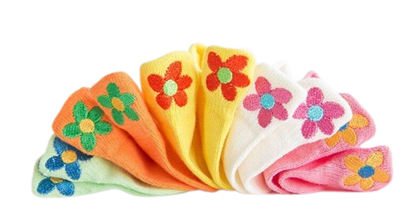 Meias Flores Infantil - 5 pares